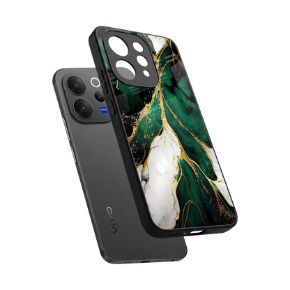 Emerald Luxe sleek vivo v70 cover with tempered glass back and TPU edges