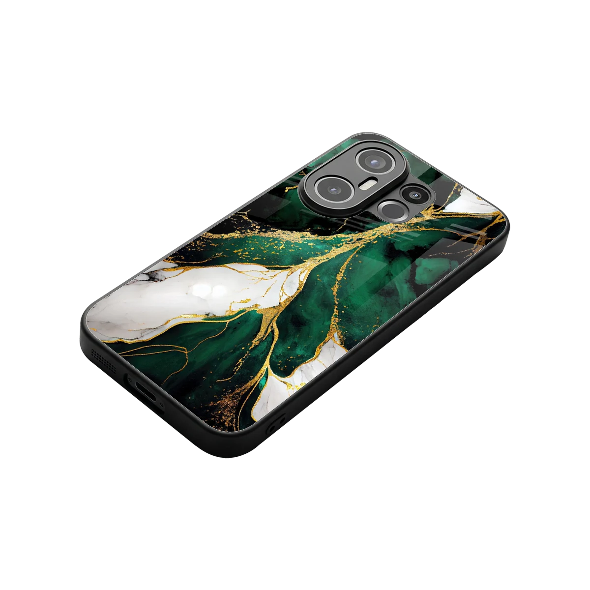 Emerald Luxe stylish phone case for vivo x200 fe | glossy glass and slim fit