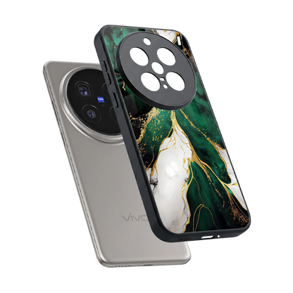 Emerald Luxe sleek vivo x200 pro cover with tempered glass back and TPU edges