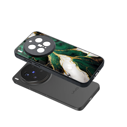 Emerald Luxe sleek vivo x300 pro cover with tempered glass back and TPU edges