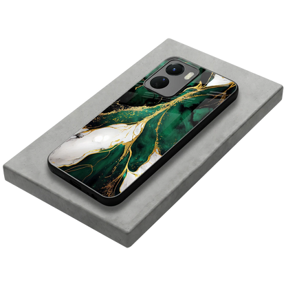 Emerald Luxe stylish phone case for vivo y16 | glossy glass and slim fit