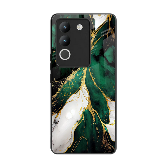 Emerald Luxe back phone cover | glass case for vivo y200 5g
