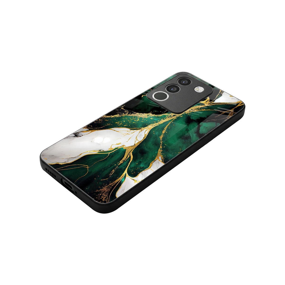 Emerald Luxe stylish phone case for vivo y200 5g | glossy glass and slim fit