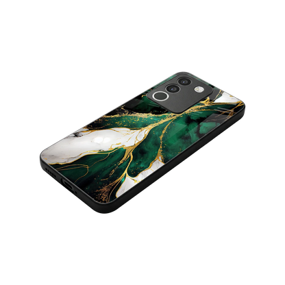 Emerald Luxe stylish phone case for vivo y200 5g | glossy glass and slim fit