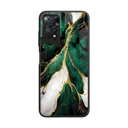 Emerald Luxe back phone cover | glass case for redmi note 11 pro