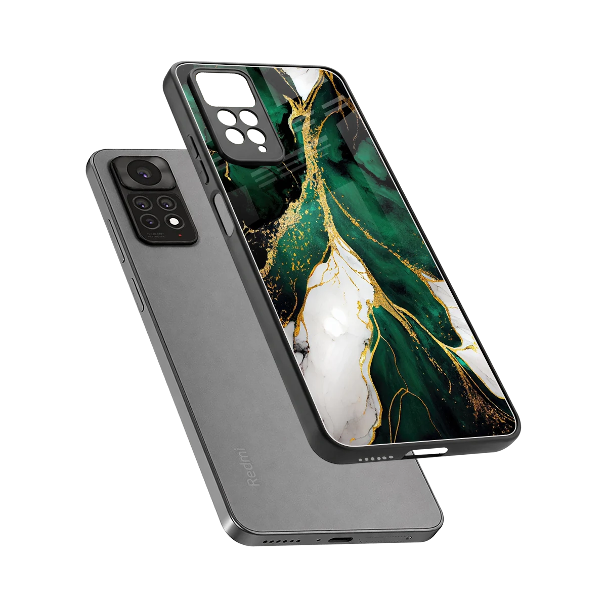Emerald Luxe sleek redmi note 11 pro cover with tempered glass back and TPU edges