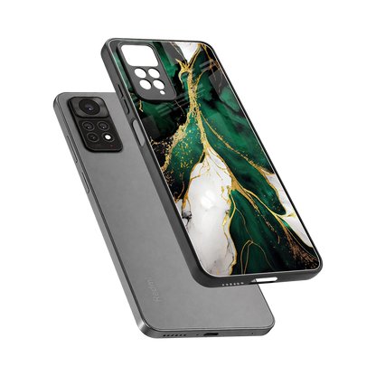 Emerald Luxe sleek redmi note 11 pro cover with tempered glass back and TPU edges