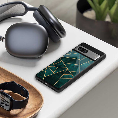 Emerald Geometry Phone Case for Iphone 14 Plus | Glass Case
