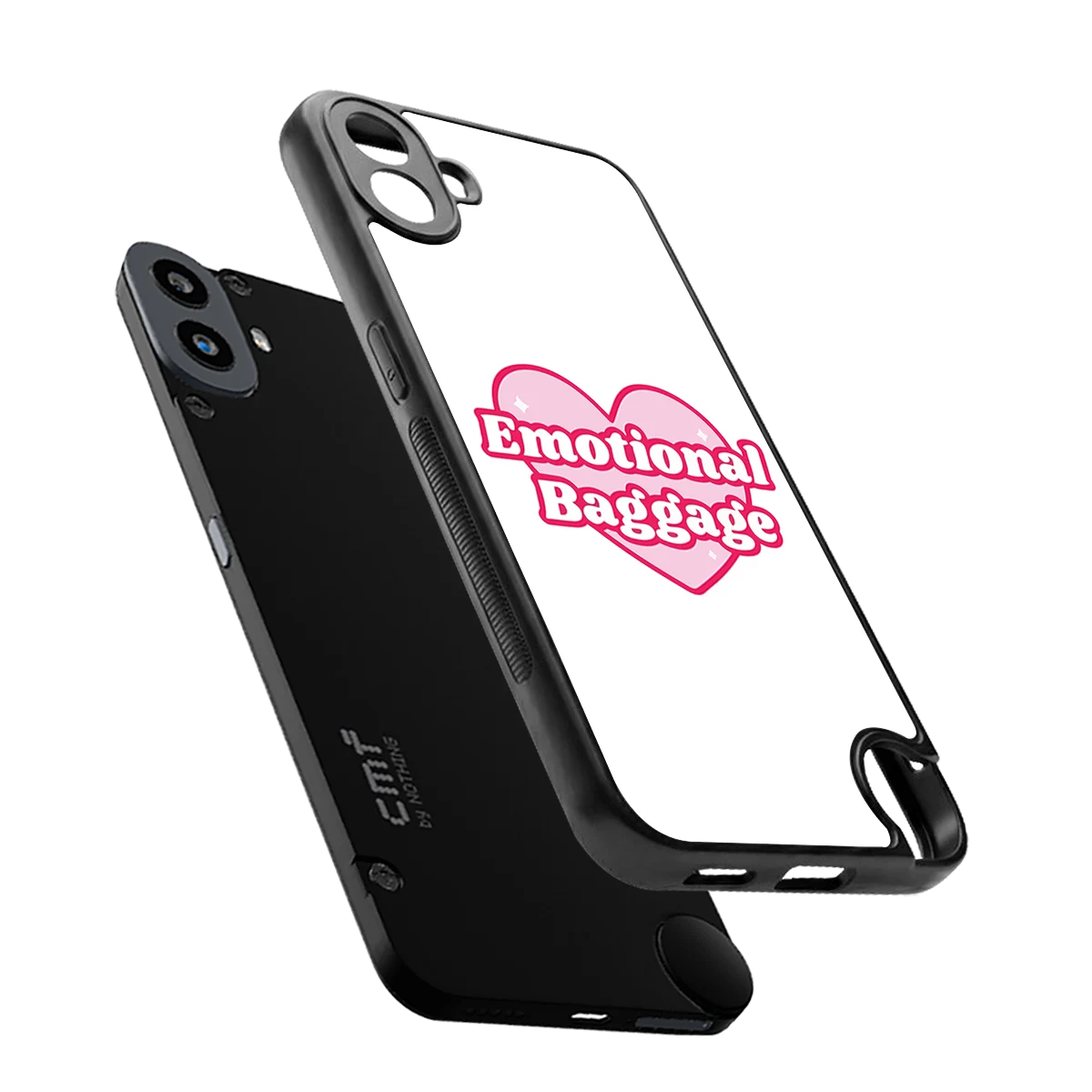 Emotional Baggage sleek cmf nothing phone 1 cover with tempered glass back and TPU edges