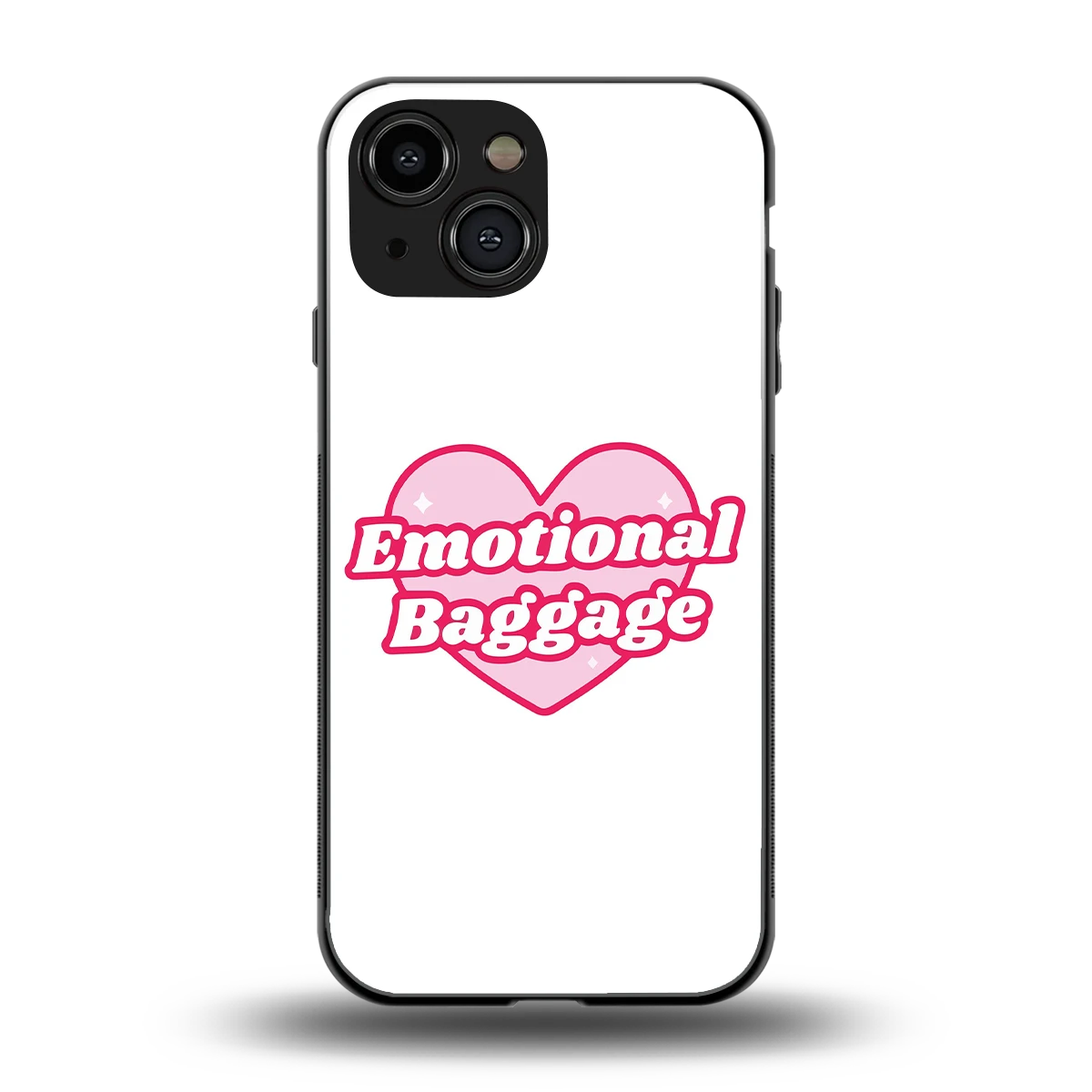 Emotional Baggage back phone cover | glass case for iphone 13 mini