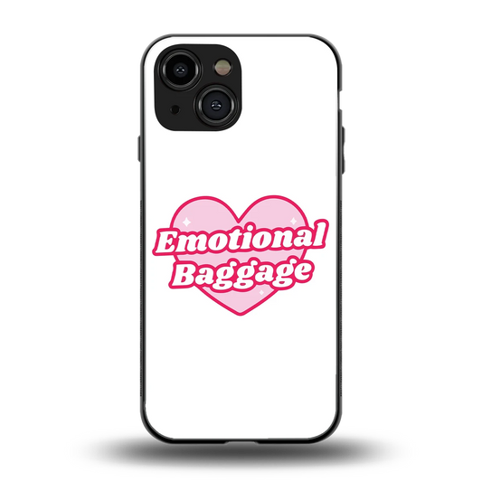 Emotional Baggage back phone cover | glass case for iphone 13 mini