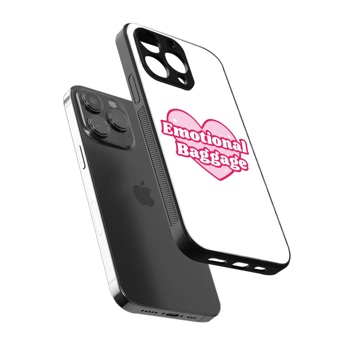 Emotional Baggage sleek iphone 13 pro cover with tempered glass back and TPU edges