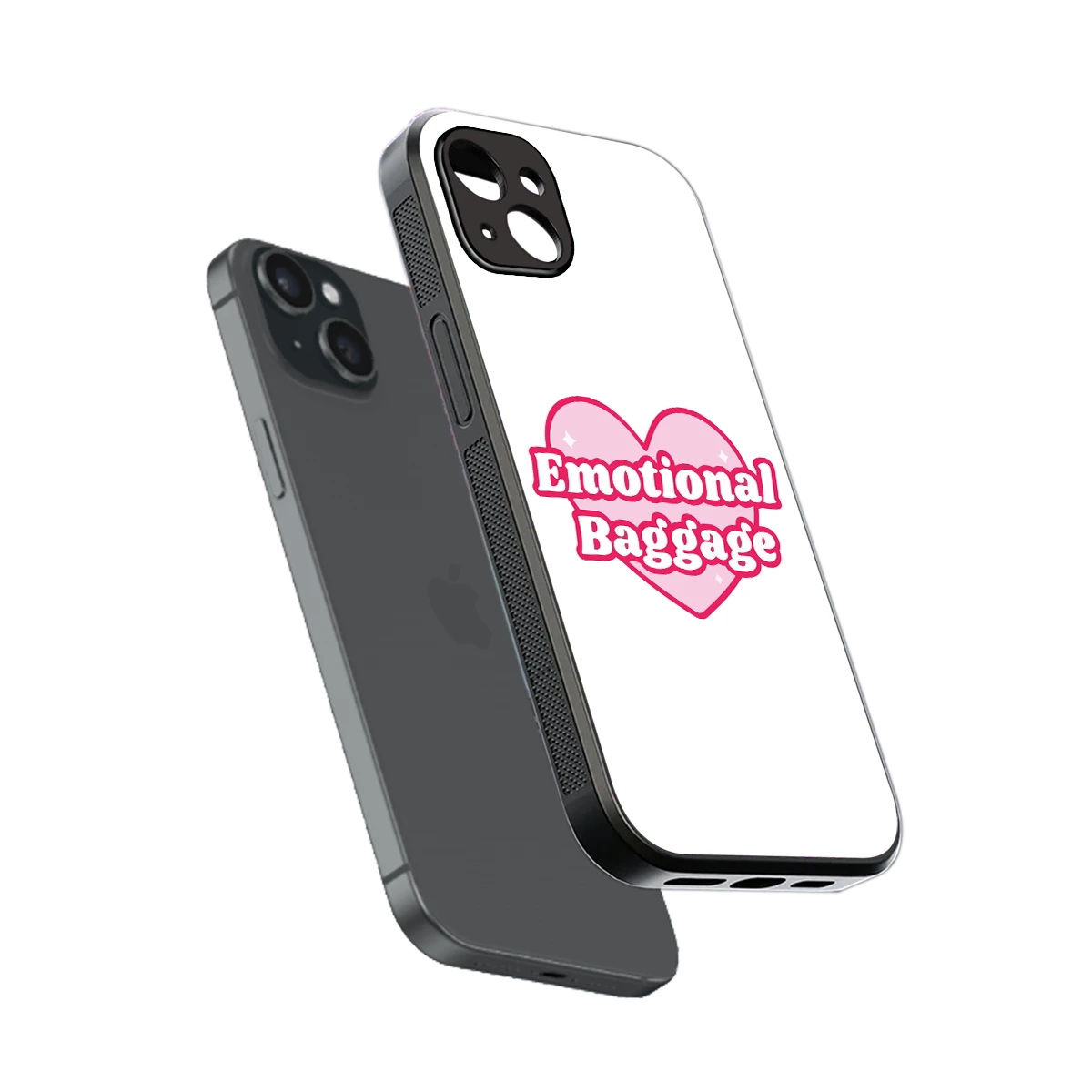 Emotional Baggage sleek iphone 14 plus cover with tempered glass back and TPU edges