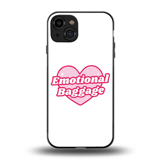 Emotional Baggage back phone cover | glass case for iphone 15