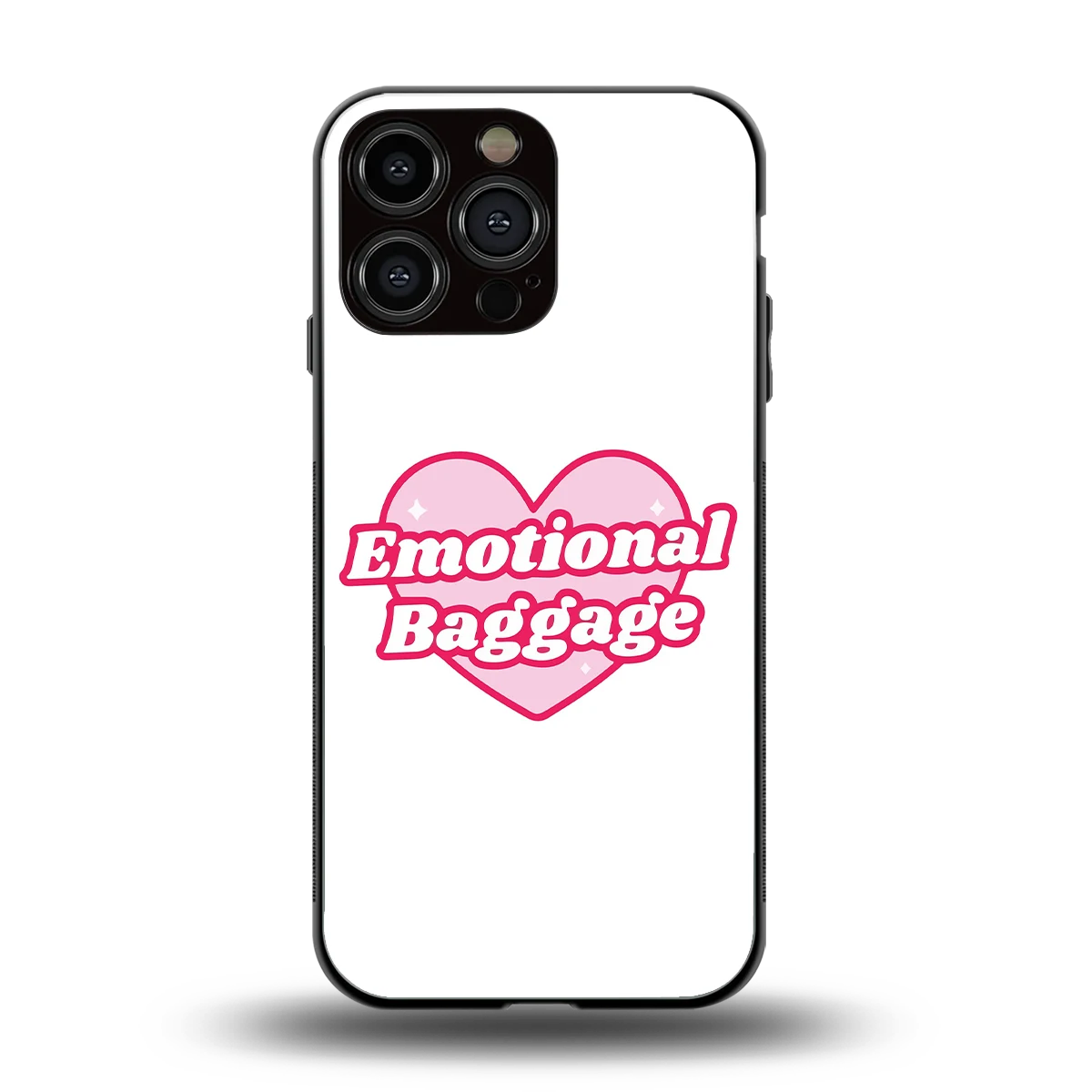 Emotional Baggage back phone cover | glass case for iphone 16 pro max
