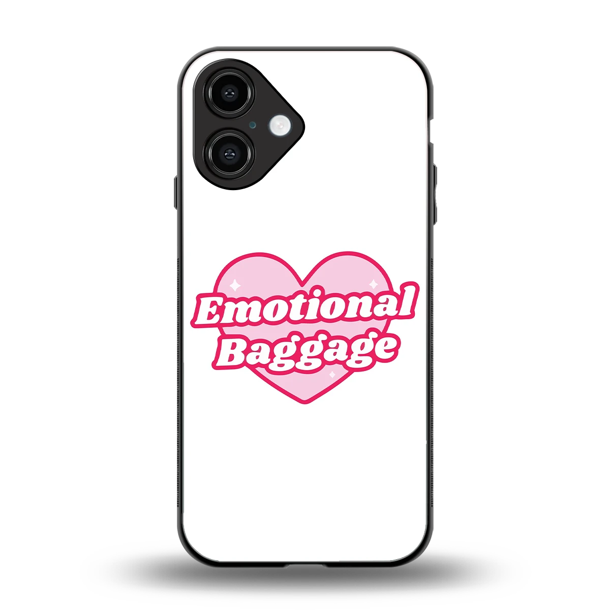Emotional Baggage back phone cover | glass case for iphone 16