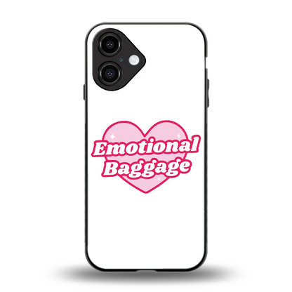Emotional Baggage back phone cover | glass case for iphone 16