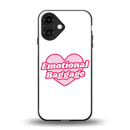 Emotional Baggage back phone cover | glass case for iphone 16
