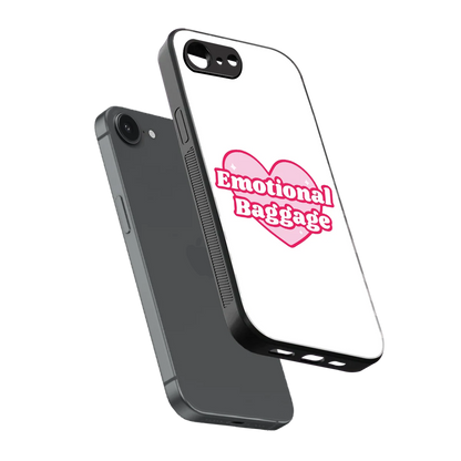 Emotional Baggage sleek iphone 17e cover with tempered glass back and TPU edges