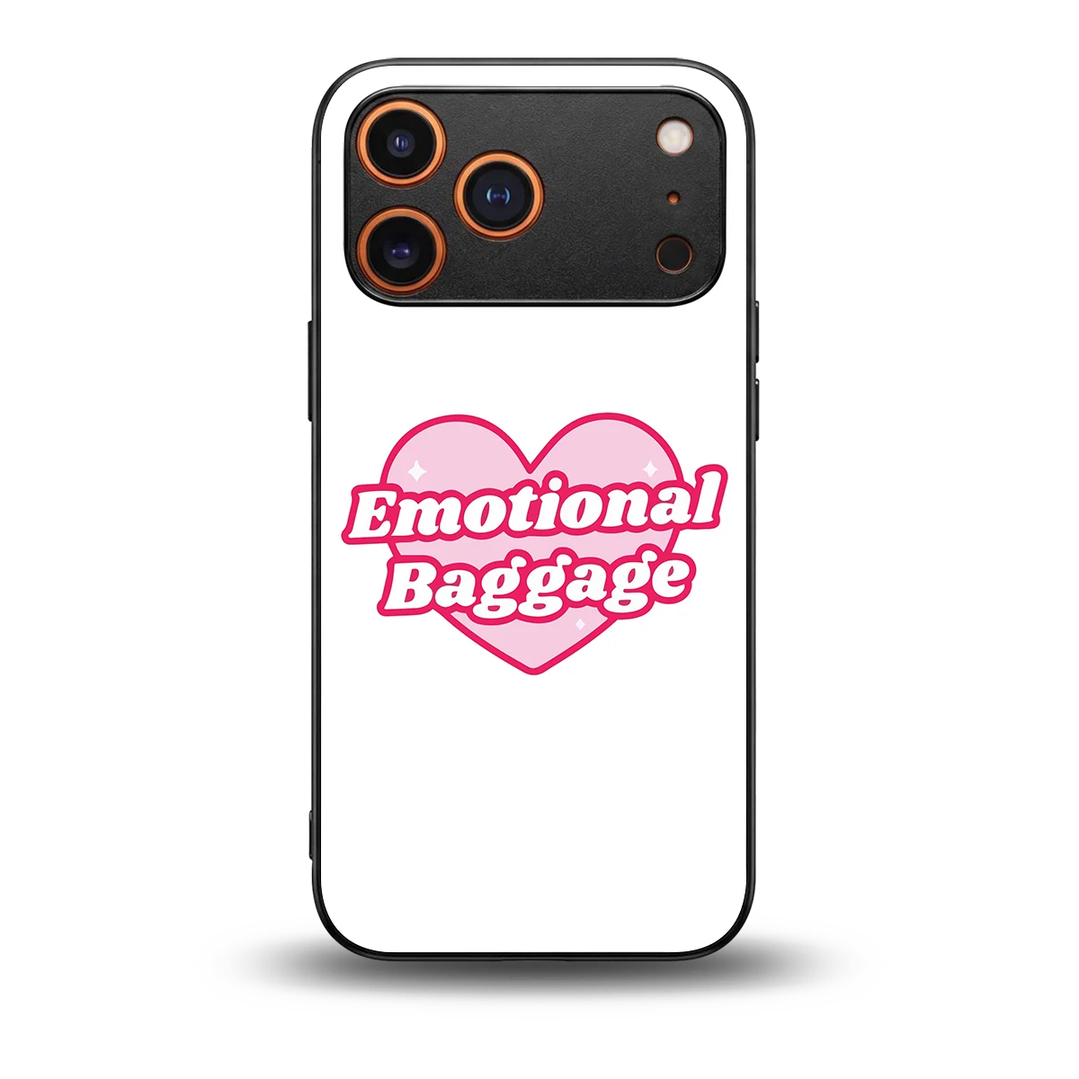 Emotional Baggage back phone cover | glass case for iphone 17 pro max