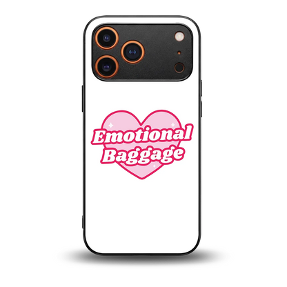 Emotional Baggage back phone cover | glass case for iphone 17 pro max