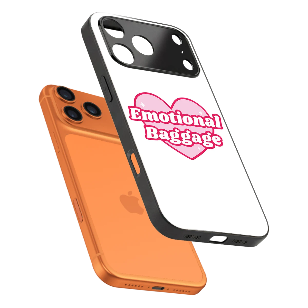 Emotional Baggage sleek iphone 17 pro max cover with tempered glass back and TPU edges
