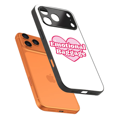 Emotional Baggage sleek iphone 17 pro max cover with tempered glass back and TPU edges