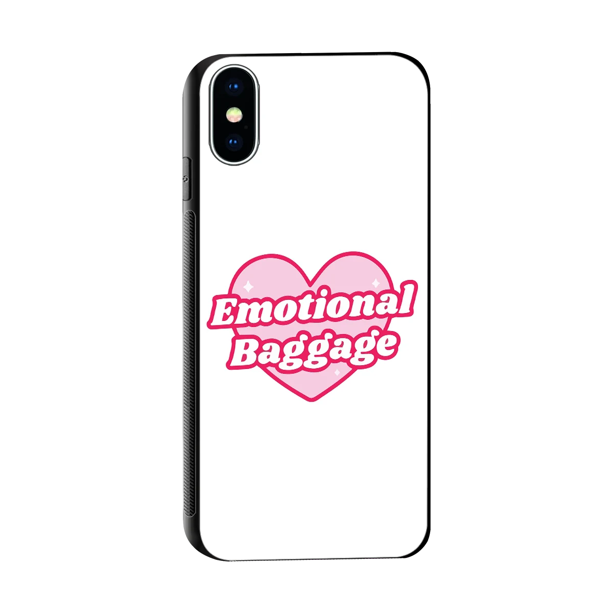 Emotional Baggage sleek iphone xs cover with tempered glass back and TPU edges