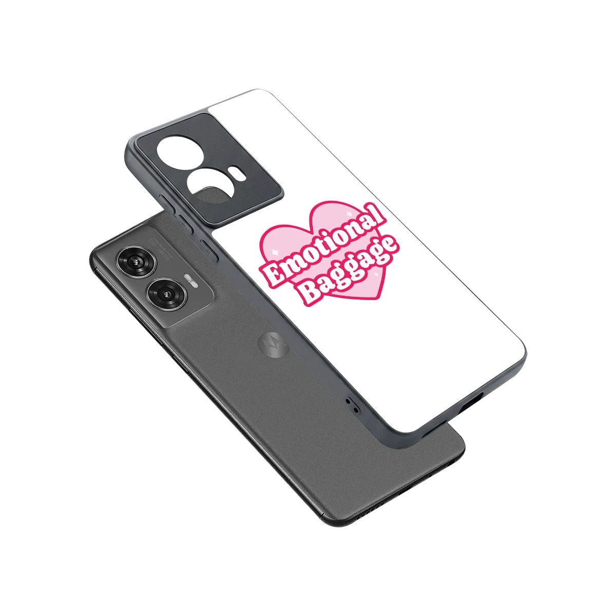 Emotional Baggage sleek motorola edge 50 fusion cover with tempered glass back and TPU edges