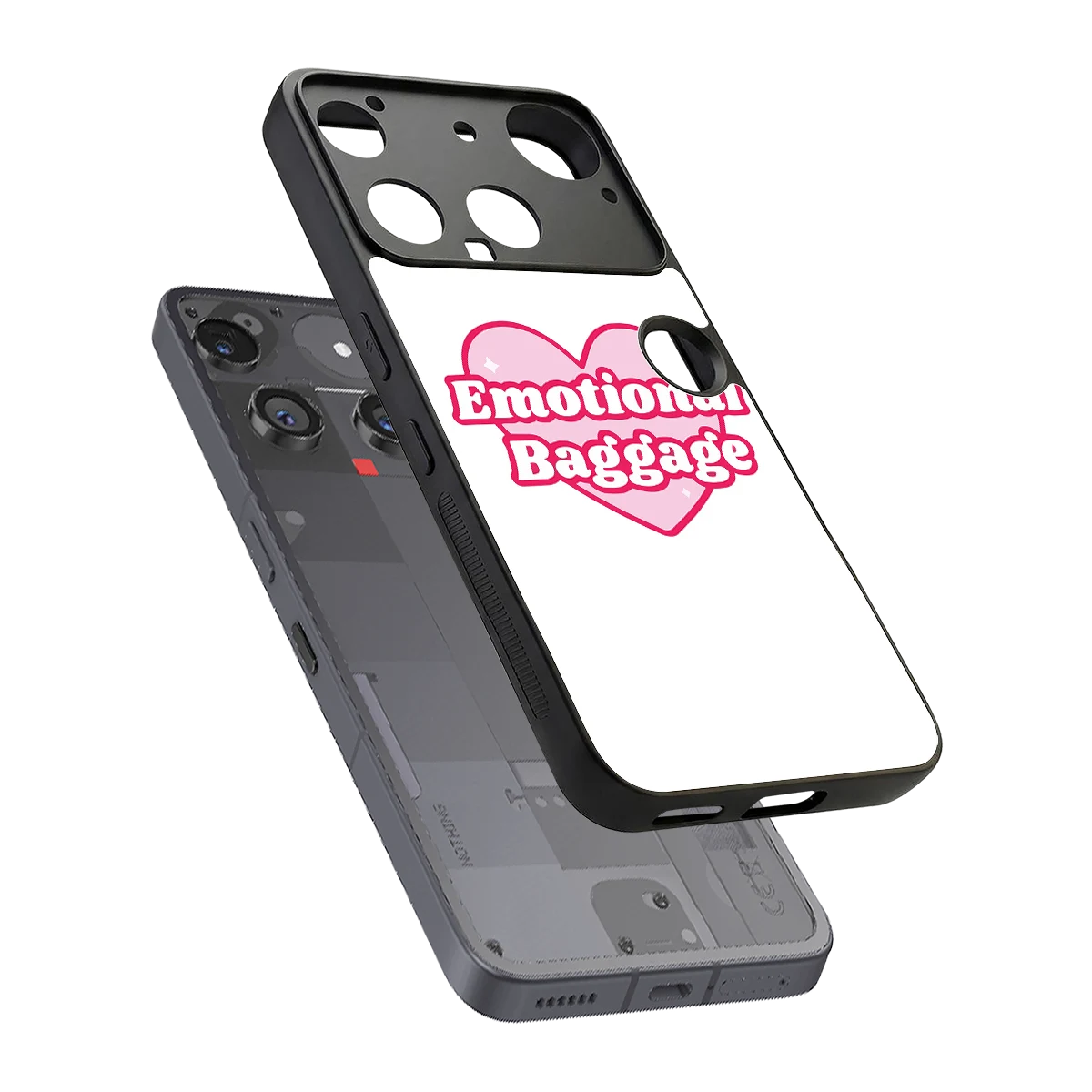 Emotional Baggage sleek nothing phone 3 cover with tempered glass back and TPU edges