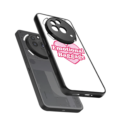 Emotional Baggage sleek nothing phone 3a pro cover with tempered glass back and TPU edges