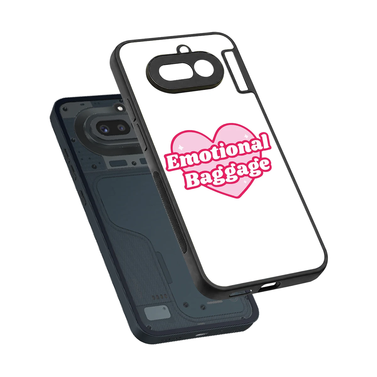 Emotional Baggage sleek nothing phone 4a cover with tempered glass back and TPU edges
