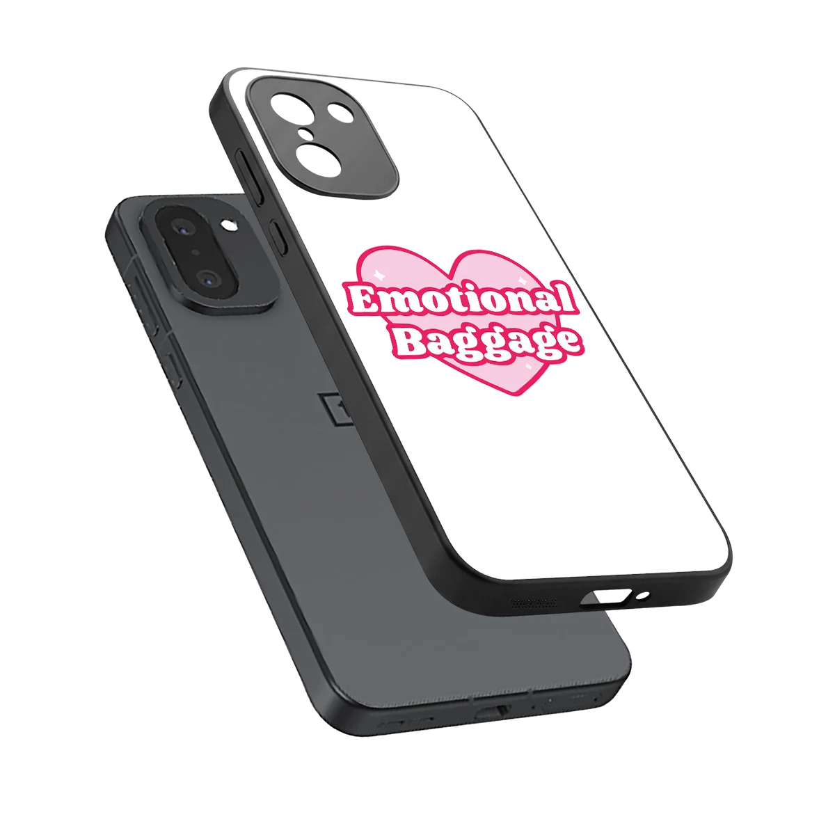 Emotional Baggage sleek oneplus 15r cover with tempered glass back and TPU edges
