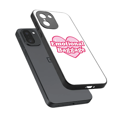 Emotional Baggage sleek oneplus 15r cover with tempered glass back and TPU edges