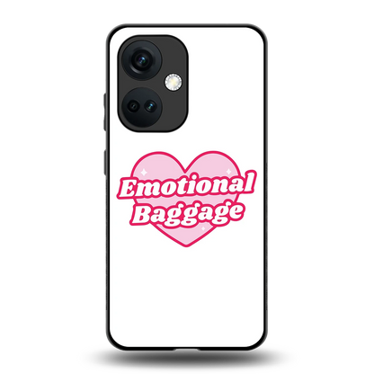 Emotional Baggage back phone cover | glass case for oneplus nord ce 3