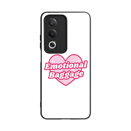 Emotional Baggage back phone cover | glass case for oppo a3 pro