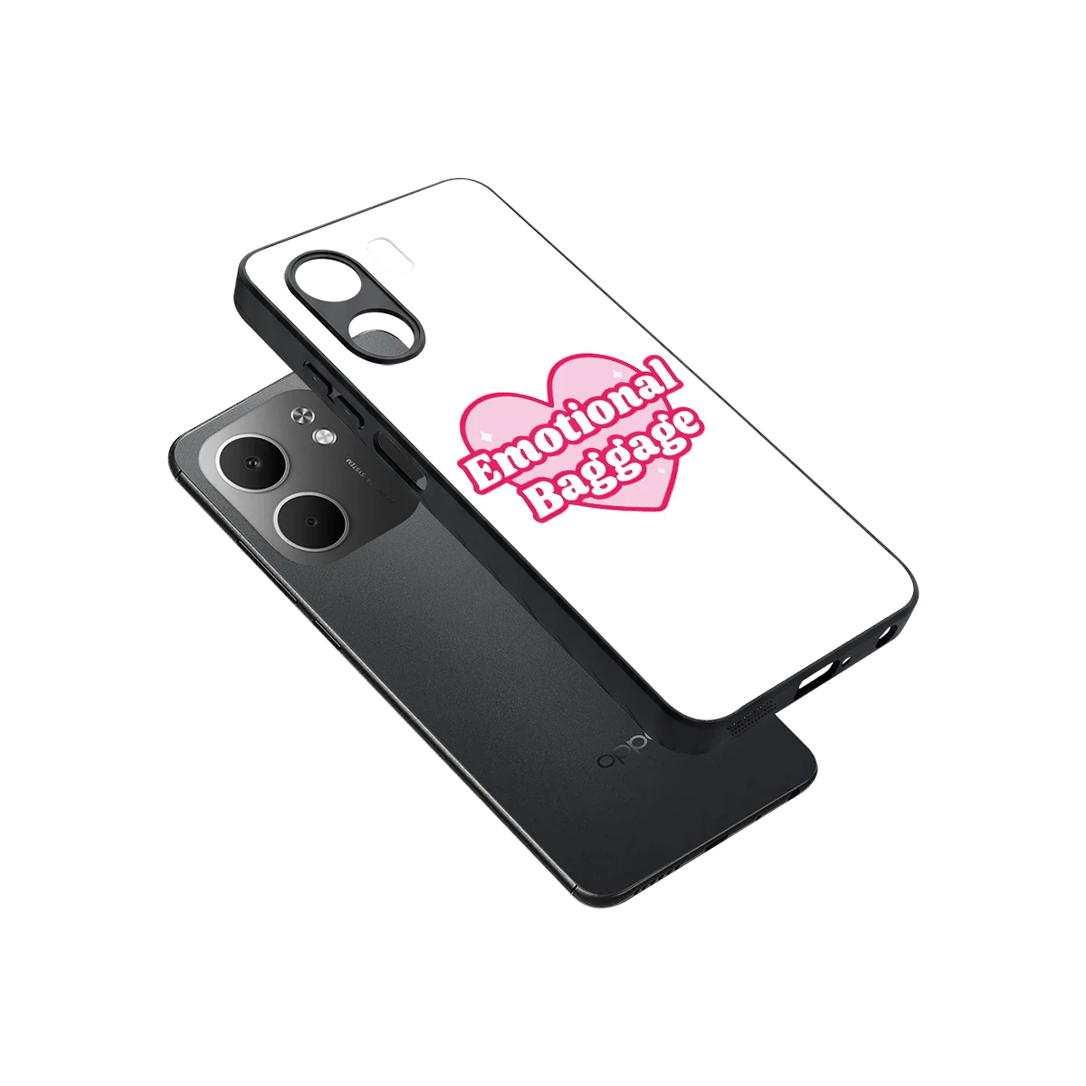 Emotional Baggage sleek oppo a5x 5g cover with tempered glass back and TPU edges