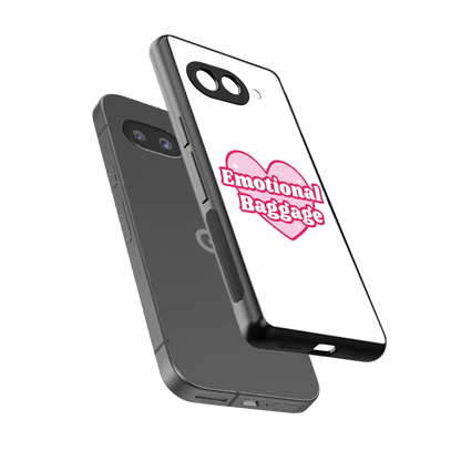Emotional Baggage sleek google pixel 10a cover with tempered glass back and TPU edges