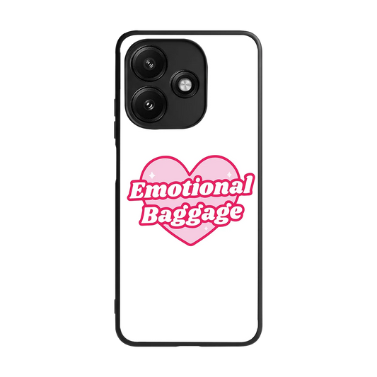 Emotional Baggage back phone cover | glass case for redmi 12 5g