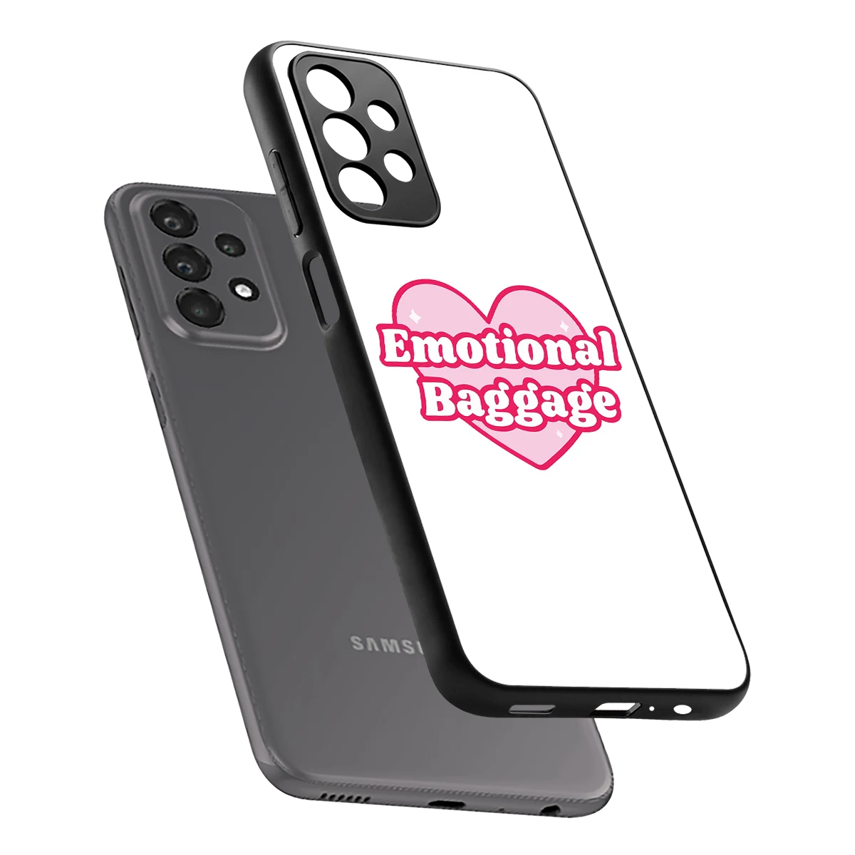 Emotional Baggage sleek samsung galaxy a23 cover with tempered glass back and TPU edges