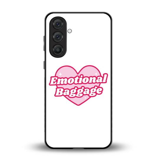 Emotional Baggage back phone cover | glass case for samsung galaxy a35 5g
