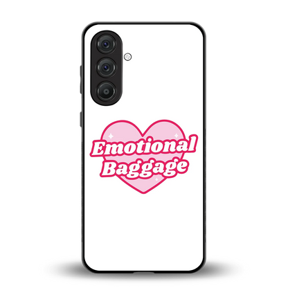 Emotional Baggage back phone cover | glass case for samsung galaxy m55 5g