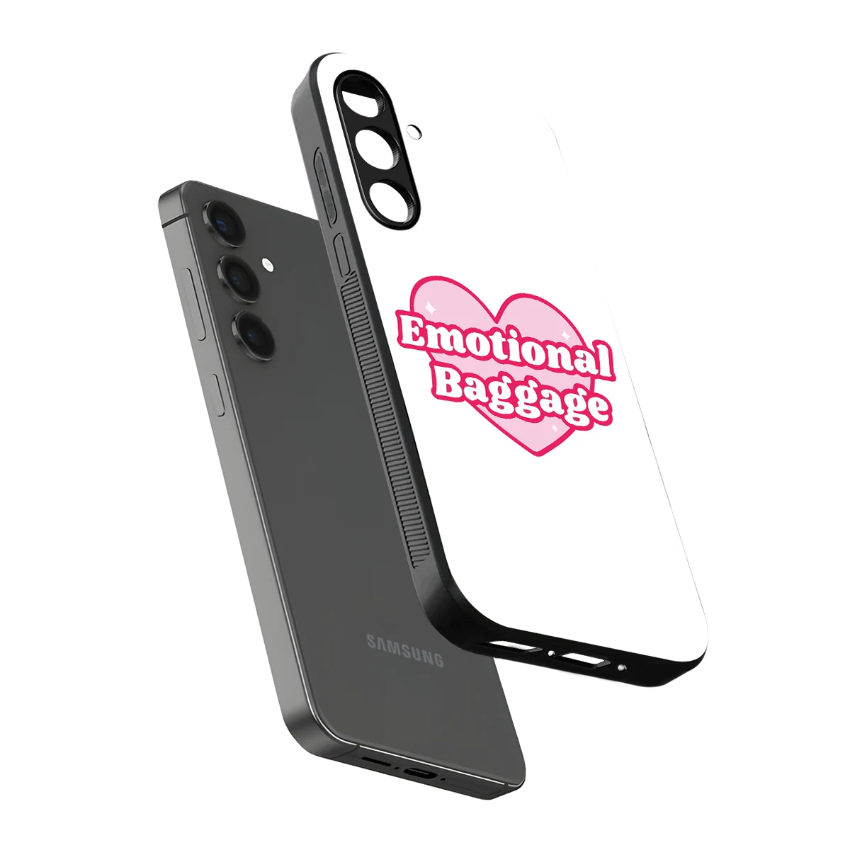 Emotional Baggage sleek samsung galaxy m35 5g cover with tempered glass back and TPU edges