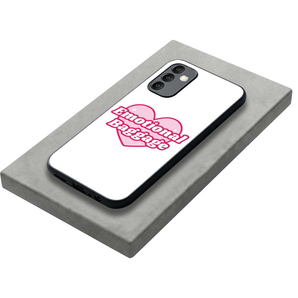 Emotional Baggage stylish phone case for samsung galaxy m14 5g | glossy glass and slim fit