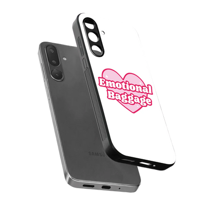 Emotional Baggage sleek samsung galaxy m56 5g cover with tempered glass back and TPU edges