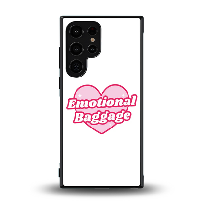 Emotional Baggage back phone cover | glass case for samsung galaxy s24 ultra