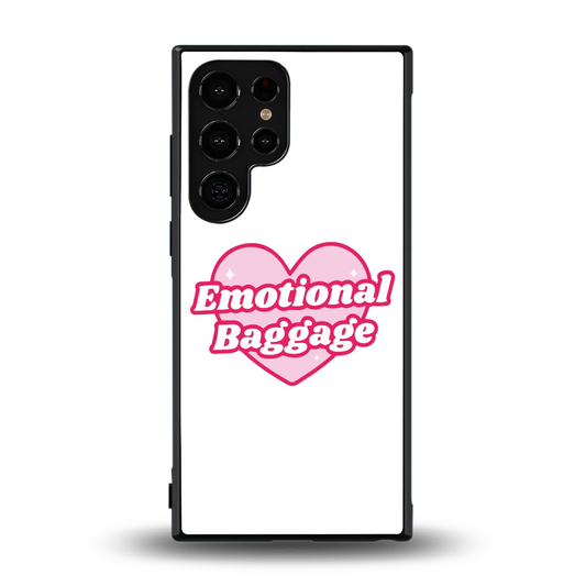 Emotional Baggage back phone cover | glass case for samsung galaxy s24 ultra