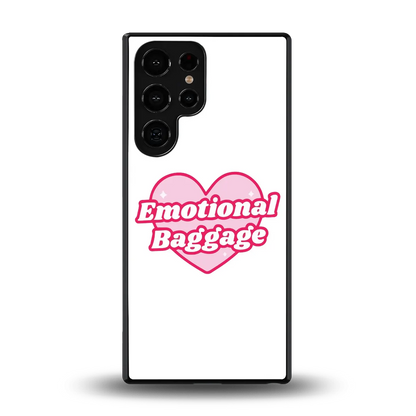Emotional Baggage back phone cover | glass case for samsung galaxy s26 ultra