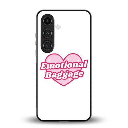 Emotional Baggage back phone cover | glass case for samsung galaxy s24 plus