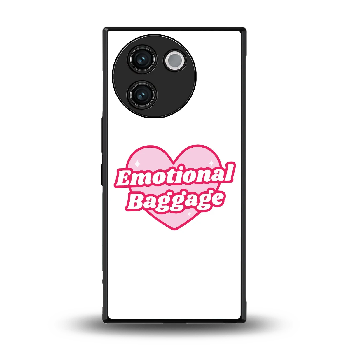 Emotional Baggage back phone cover | glass case for vivo v30e